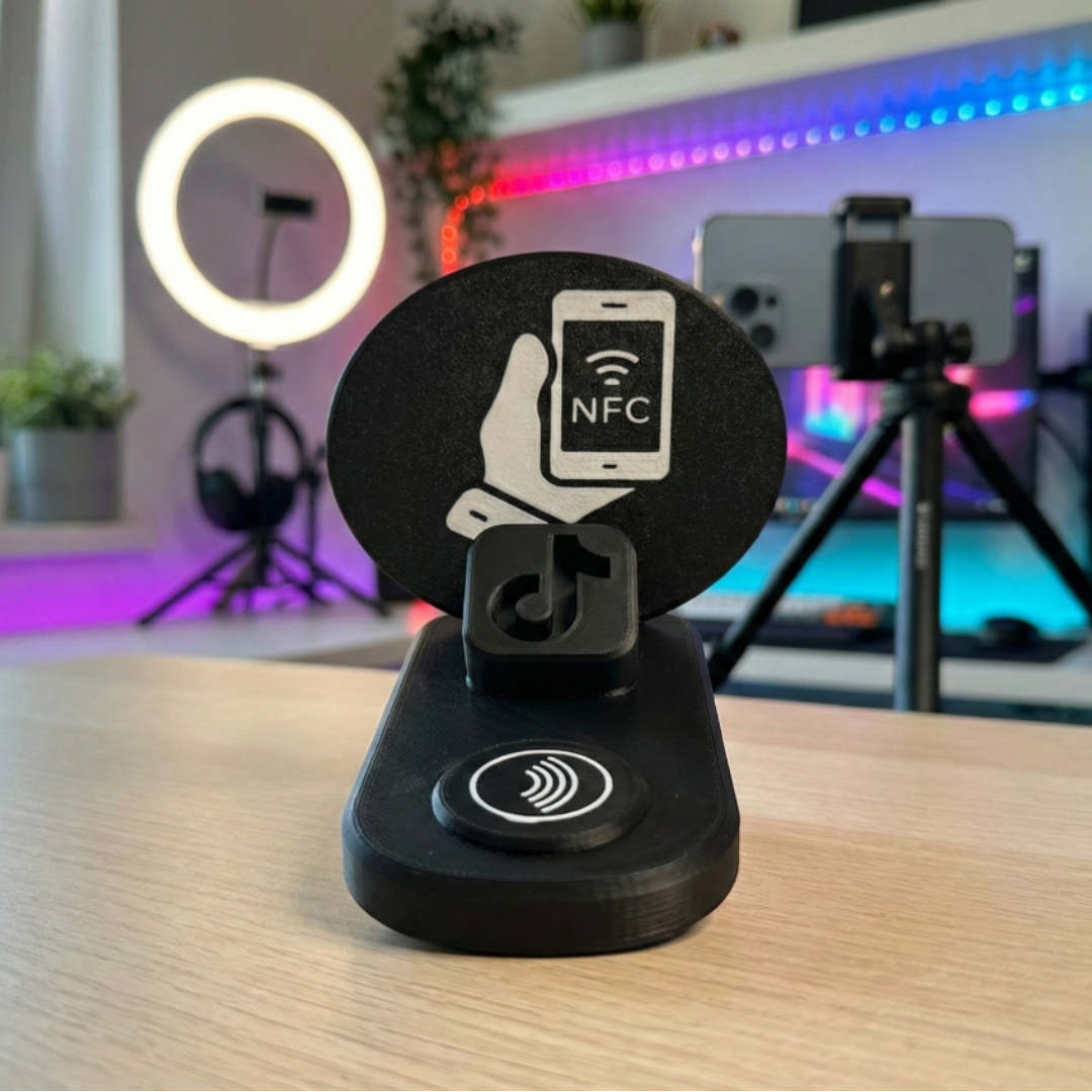 Akıllı NFC TikTok Standı - Tek Dokunuşla Takip Et ve Profilini Büyüt